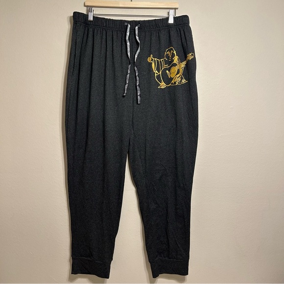 True Religion Men Lounge wear Pants gray with gold‎ logo size XL - Picture 1 of 8